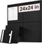 Large Cork Board Substitute, 24"x24" Bulletin Board, 4 Pack Black Felt Board for Home and Office Decor