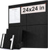 Large Cork Board Substitute, 24"x24" Bulletin Board, 4 Pack Black Felt Board for Home and Office Decor