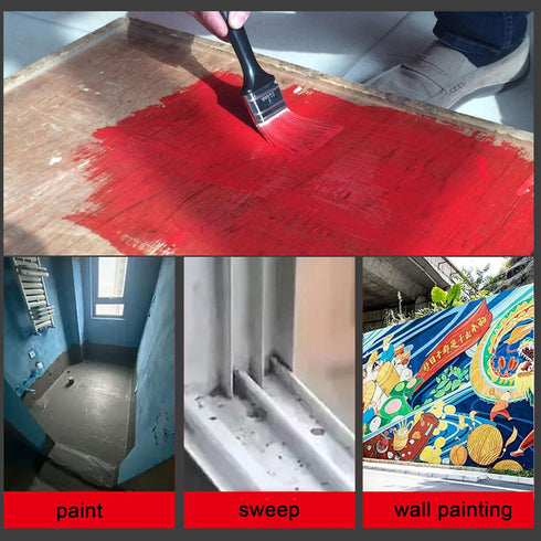 5 Pieces 4 Inch Paint Brushes, Flat Painting Tool with Treated Plastic Handle for DIY Home Furniture Paint