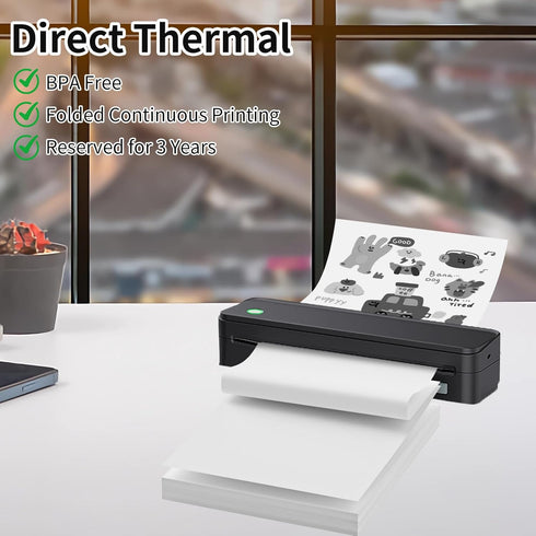 8.5" 11" (200 Continuous Thermal Printer Paper x US Letter Size - High-Efficiency Durable Printing for Home Work