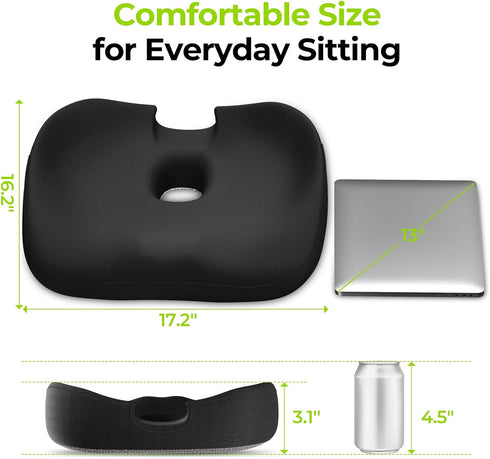 Tailbone AUVON Innovative Donut Pillow Hemorrhoids Scientific Center Hole and Cutout, Orthopedic Pain Relief Donut Seat