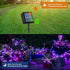 2 Pack 66ft 200 8 QITONG Solar Fairy Lights Outdoor Waterproof, Each LED Purple Christmas String Lights, Silver Wire