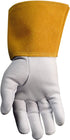 Caiman Premium Goat Grain TIG Welding Gloves, 4-Inch Gold Extended Cuff, Unlined, Medium