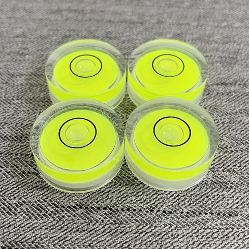 4Pcs Small Circular Bubble Levels, Mini Stick-on Bubble Spirit Level Measuring Layout Tools (25x10mm)