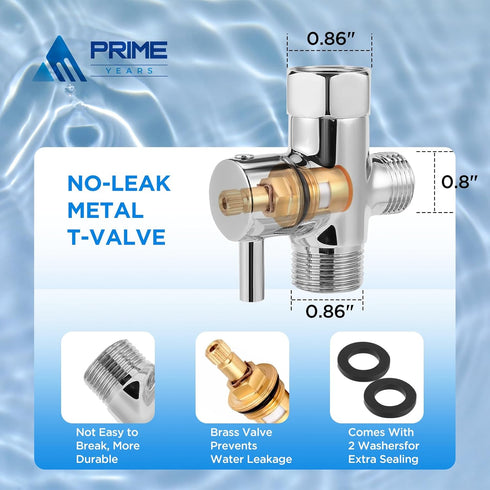 Handheld Bidet Sprayer for Toilet Stainless Steel Adjustable Pressure Bidet Sprayer Kit with Brass T-Valve Multipurpose