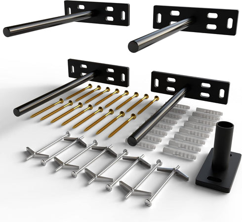 Set of 4 Floating Shelf Brackets Heavy Duty (1/4 inch Thick Baseplate)