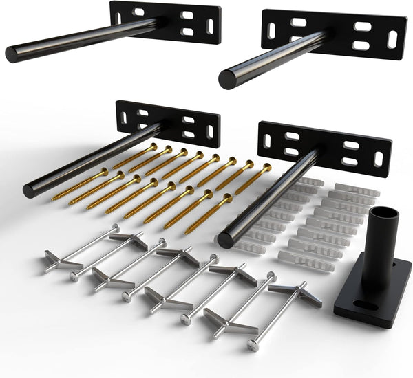Set of 4 Floating Shelf Brackets Heavy Duty (1/4 inch Thick Baseplate)
