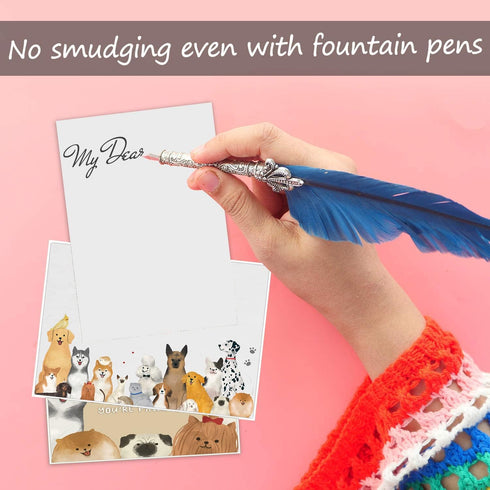Spercy 48 Set, Pack 4 6 Dog Thank You Card Dog Pun Note Cards with Envelopes, Puppy Greeting Notecards Bulk, Cute Boxed