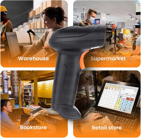 helett HT20 2.4GHz 2D 1D Wireless & Barcode Scanner (QR Code & Barcode) Wired & Wireless(Rechargeable) Connectivity |