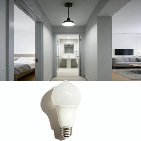Motion Sensor Light Bulb 9W, 60W Equivalent 900LM 6500K Daylight, E26/E27 A19