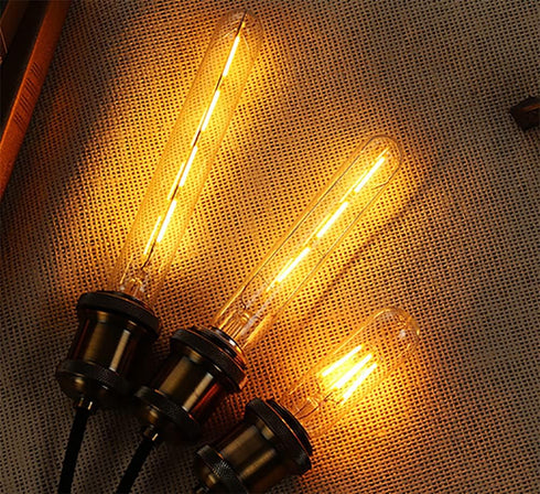 E26 3W Tubular LED Light Bulb, T30 Long Tube, 25W Equivalent, Dimmable Vintage Edison Light, 2700K Warm White