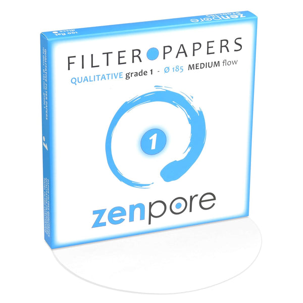ZENPORE 18 cm Lab Filter Paper, Standard Qualitative Grade 1, Medium Flow 185 mm