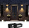 Solar Fence Lights 2 Pack, Solar Wall Lights Waterproof Outdoor Up and