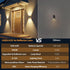 2PACK 3 IP65 Solar Sconce Lights Outdoor,Warm White/Cool White/Natural Light Modes Up and Down Solar Wall Lights