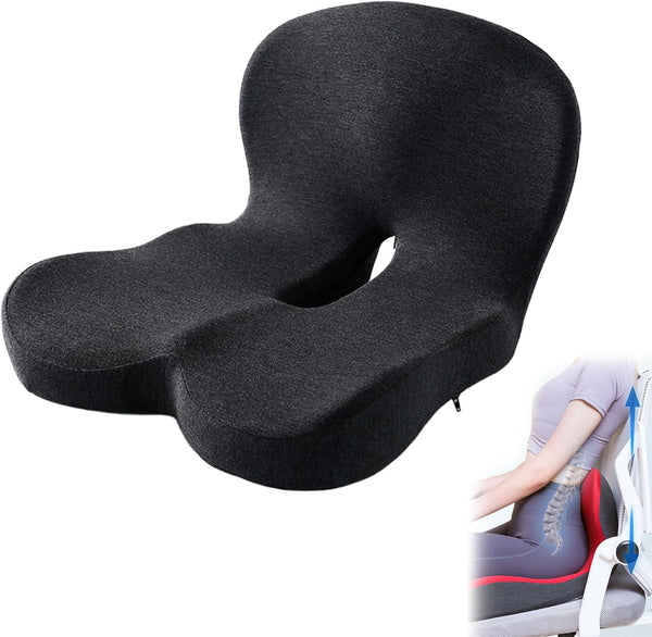 Generic Orthopedic Cushion, Seat Cushion - Car Cushion with L Shaped Ergonomic Design,