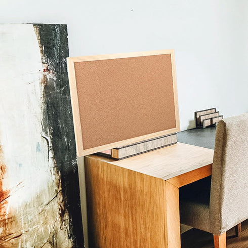 NUOBESTY Cork Board 30x40cm Dual Sided Bulletin Board, Wall-Mounted Presentation Message Pin Board for Office Home