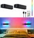 2Pcs 6000mAh 12 RGB Wall Light with Remote Control, LED Indoor Wall Sconce, Rechargeable Battery Powered Wall Lamps