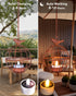 4 Pack Outdoor Solar Hanging Lantern Lights, Rustic Ball Birdcage Hanging Candle Holder with Solar Tea Lights