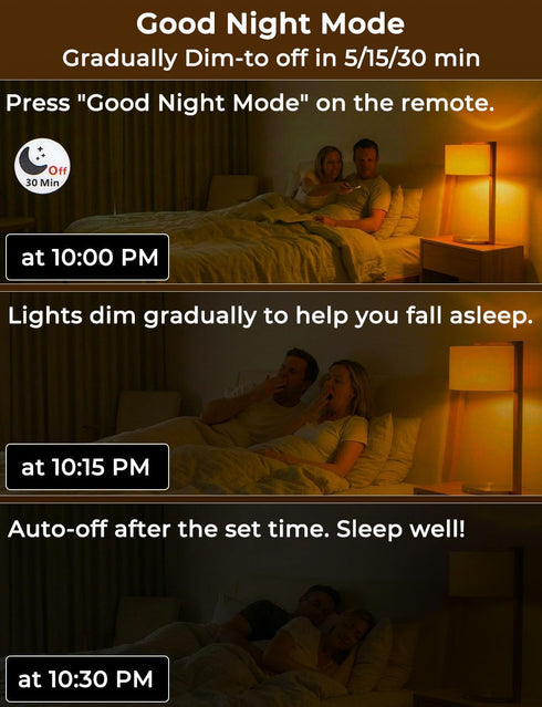 Bulbs 1600K E26 A19, 9W (6 Pack) Sleep Light Amber with Remote Control, Blue Light Blocking for Sleep Therapy, Baby