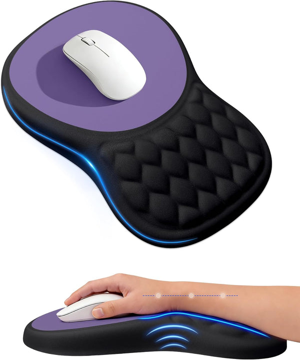 PVIPCZ Ergonomic Mouse Pad with Wrist Rest, Slope Design Memory Foam Support, Smooth