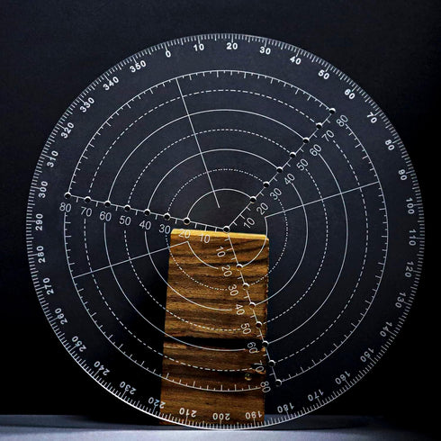 200mm/7.8 Inch Round Circle Center Finder Compass Tool for Wood Turners Bowls Lathe Work Clear Acrylic with Stainless steel centering needle and pencil for Handicrafts Handmade DIY Furniture Making