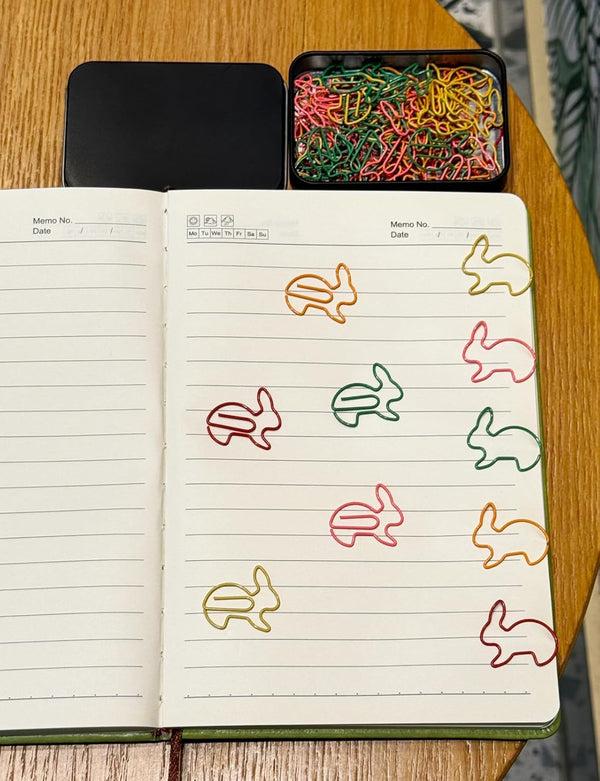 Cute Rabbit Shaped Paper Clips, 60 PCS, Assorted Colors, Fun Office Gifts for Women, Men, Teachers, Students