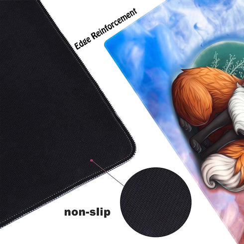 Watercolor Fox Customized Large Extended Gaming Mouse Pad, Non-Slip Rubber Base, 31.5x15.7 Inches
