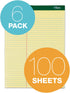 Tops Docket Writing Pads, 100 Sheets, Extra-Strong Back, 8-1/2" x 11-3/4", Perforated, Canary, 6 Pack (63396)