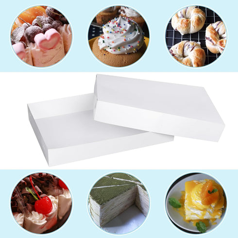 Chivertion 6 Pack 26 18 4 Inch Full Sheet Cake Box x x Non Window Bakery Tray Full Sheet Cup Cake Box for Party Bread