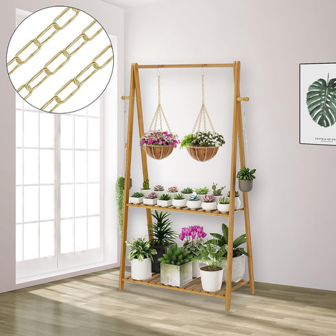 Omytie 15 Ft Heavy Duty Hanging Chain Kit with Connection Locks & Swag Ceiling Hooks for Lighting Fixture, Chandelier