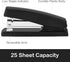 Deli Stapler, Desktop Stapler, 2 Pack, Office Stapler, 25 Sheet Capacity, Includes 2000 Staples and 2 Staple Removers, 2 Pack,Black by deli
