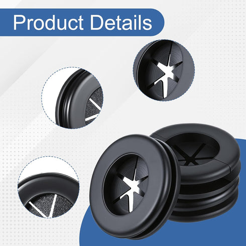 Macuezu 20 Grommets Grommet Grommets Pcs Rubber for Wiring, Wire Protection Black Double-Sided Rubber Hole Plugs