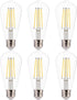 FLSNT 7W LED Edison Bulbs, 60W Equivalent, 4000K Cool White, 800LM, E26 Base, Dimmable, 6 Pack
