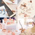 KIDMEN Rosegold Kit, Set of 226pcs Binder Clips, Paper Clips, Push Pins