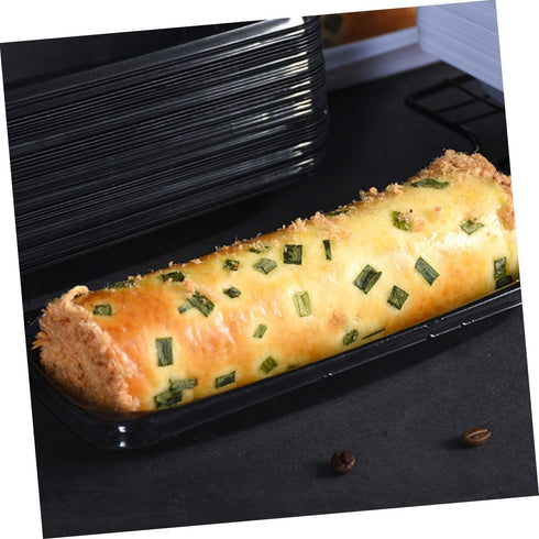 16pcs Packaging Creative Bread Box with Lid Black Rectangular Cake Storage Case for Bakery, Loaf Bread and Household
