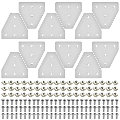 12pcs 3030 Brackets T Plate Connector Joint Plate, T Slot Hardware V Slot Accessories for 3030 Aluminum Extrusion