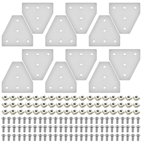 12pcs 3030 Brackets T Plate Connector Joint Plate, T Slot Hardware V Slot Accessories for 3030 Aluminum Extrusion