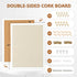 Double-Sided Large Cork Board with Linen, 24" x 18" Hanging Wood Framed Bulletin Board