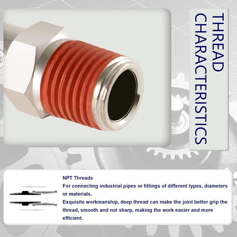 Industrial Air Plug, 1/4" Body Size, 3/8" NPT Male Pneumatic Plugs, 10-PACK Air Compressor Accessories Fittings