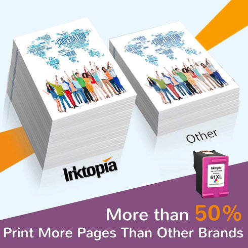 Inktopia Remanufactured Ink Cartridges Replacement for HP 61XL for Envy 4500 4502 5530 5534 DeskJet 1000 1050 1512 2540