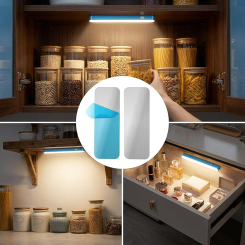 SULIKJHUI 10pcs Counter Adhesive Metal Plate, Metal Strips With Adhesive Backing for Under Cabinet Lights Mount, Sticky