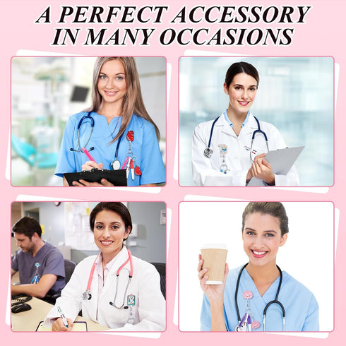 54 2026 Henoyso Pcs Nurse Badge Reel with Mini Highlighter Pens Bulk Nursing Week Appreciation Gifts Retractable Badge