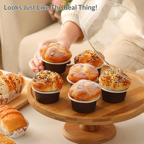 Joeabor Set 6 Pack Fake Cupcakes, Artificial Cupcakes for Display, Realistic Fake Food, Artificial Cake Fake Desserts