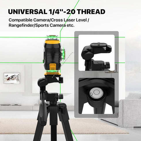 DegLasers Tripod,1/4"-20 Mount,18" 3-Way Laser Level Thread Lightweight Aluminum Portable Adjustable Tripod