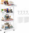 4 Tier Rolling Utility Cart with Drawer, Plastic Storage Organizer Rolling Carts