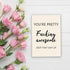 Qamza Funny Encouragement Card for Him Her, Friendship Day Gift for Bestie, Thank You Card for Coworker, Rude