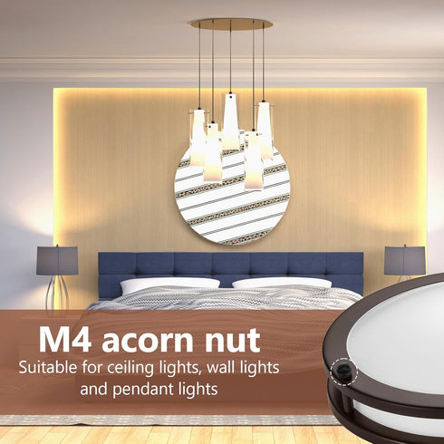 Xinjoduz 10 0.43" M4 PCS Screw Caps for Light Fixture, Ceiling Light Screws Cap Cover, Lamp Shade Nut Lamps Knob