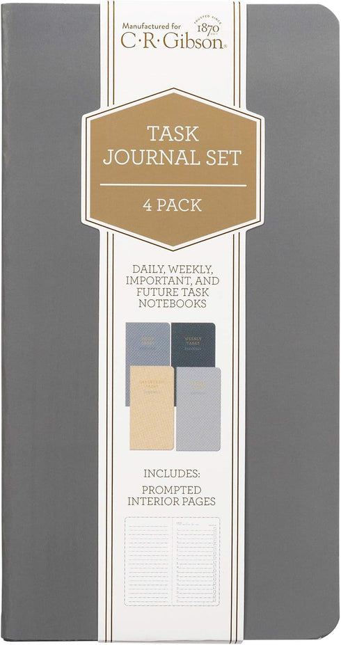C.R. Gibson MJ183-22696 Daily Tasks, Weekly Tasks, Important Tasks, and Future Tasks Small Notebook Journals, 4pcs and 80pgs by C.R. Gibson