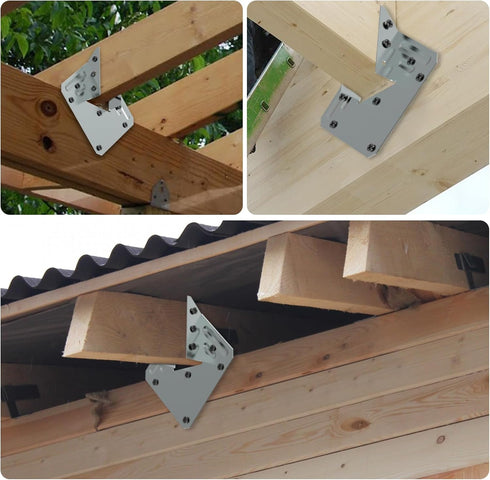 20 pcs Hurricane Ties for Rafters, Galvanized Hurricane Straps, 18-Gauge Rafter Tie Brackets for Roofing Trusses