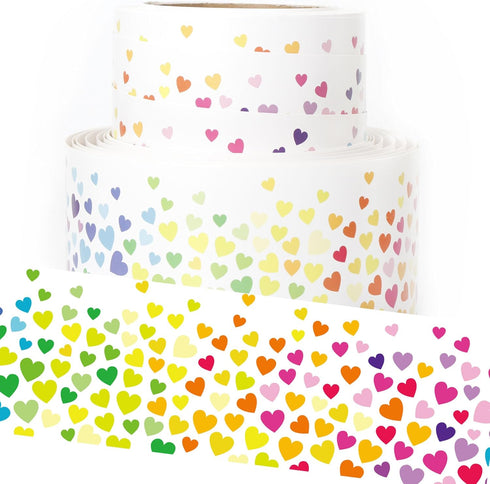 Youngever 52.5 ft Bulletin Board Borders for Classroom Decoration, Heart Design